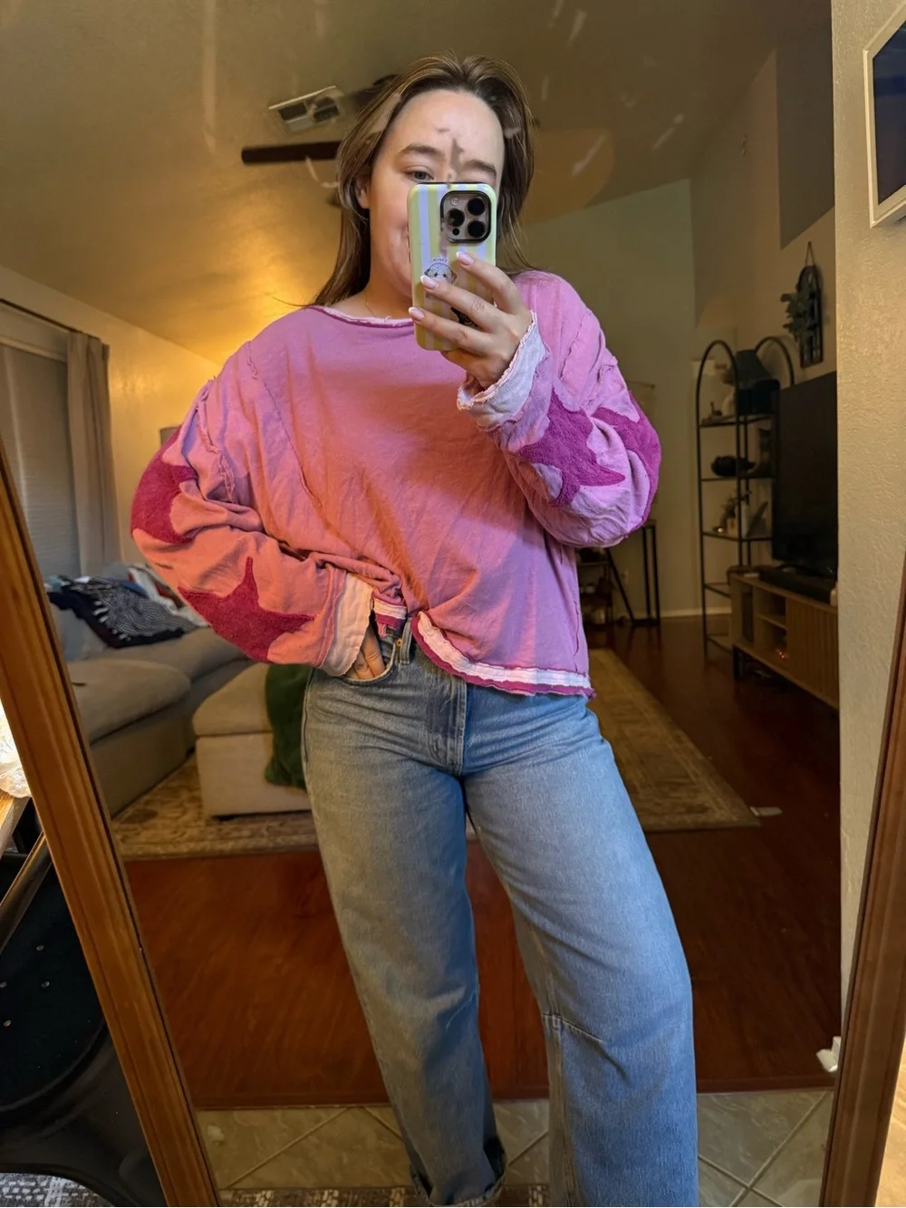 Free People - We The Free You're A Star Tee Pink Stars - Picture 2 of 6